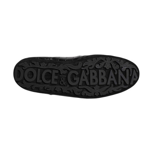 Dolce & Gabbana Black Exotic Leather Low Top Sneakers Shoes