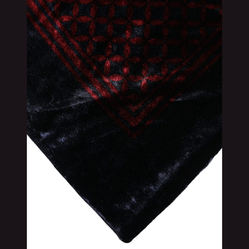 Dolce & Gabbana Black Red Viscose Square Men Foulard Scarf
