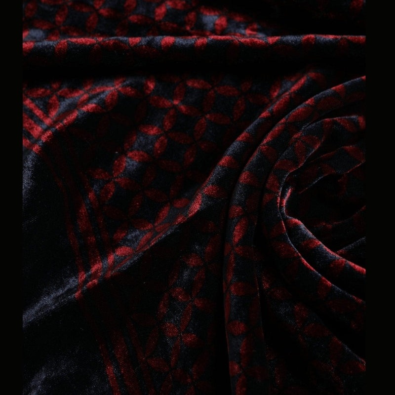 Dolce & Gabbana Black Red Viscose Square Men Foulard Scarf