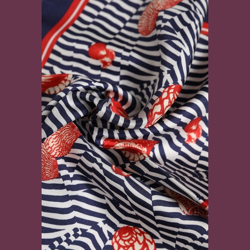 Dolce & Gabbana Multicolor Seashells Square Men Foulard Scarf