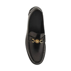 Versace Black Calf Leather Bos Taurus Slip-On Loafers