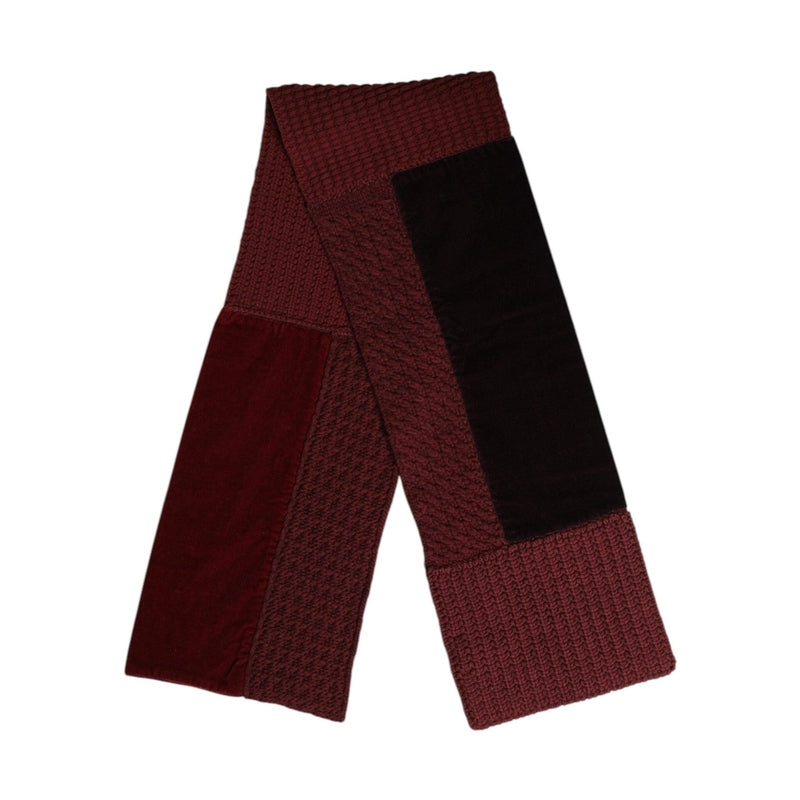 Dolce & Gabbana Maroon Black Neck Warmer Wrap Shawl Scarf