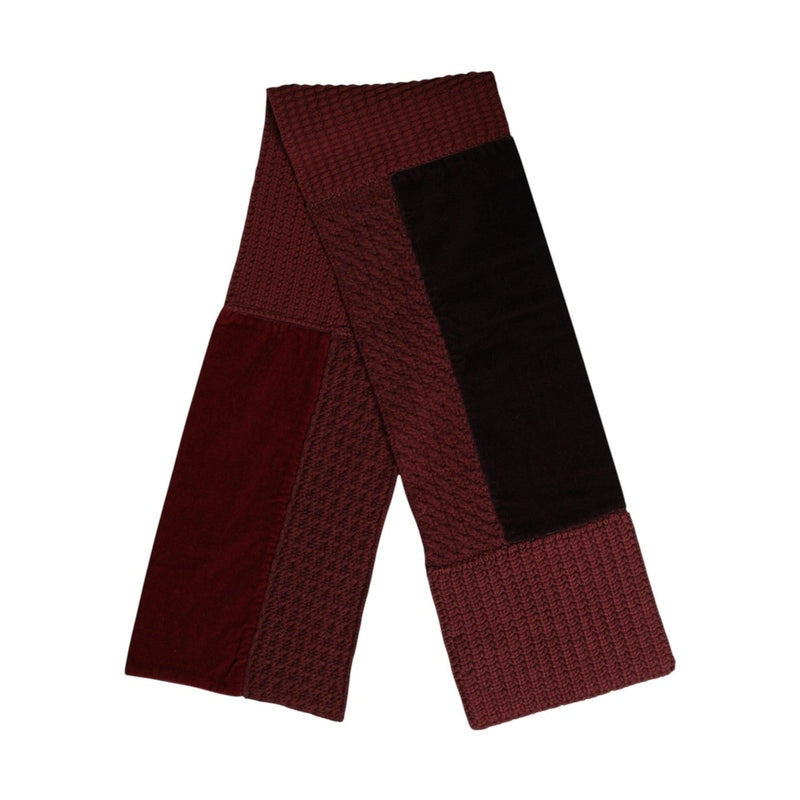 Dolce & Gabbana Maroon Black Neck Warmer Wrap Shawl Scarf