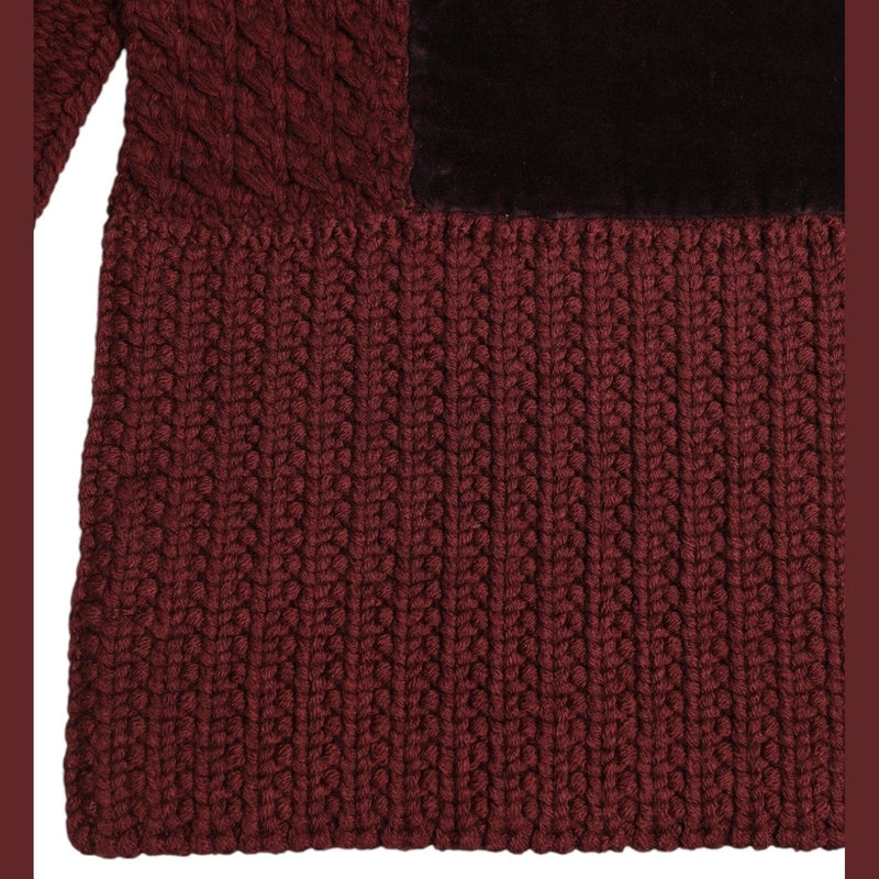 Dolce & Gabbana Maroon Black Neck Warmer Wrap Shawl Scarf