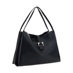 Ferragamo Black Calf Leather Bos Taurus Handbag