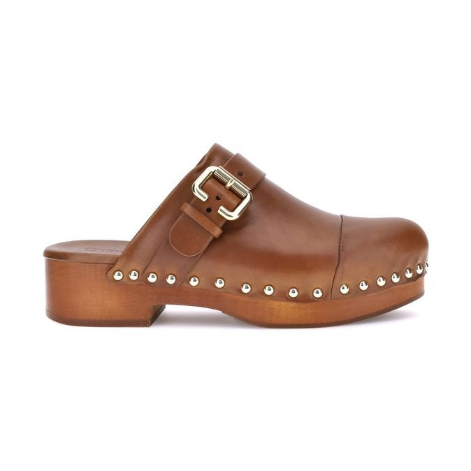 Chloé Brown Calf Leather Bos Taurus Clogs