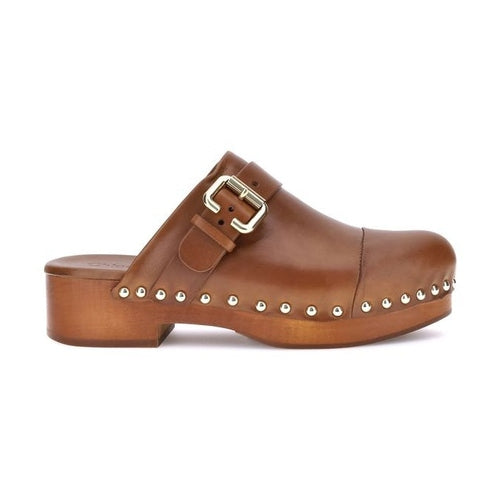 Chloé Brown Calf Leather Bos Taurus Clogs