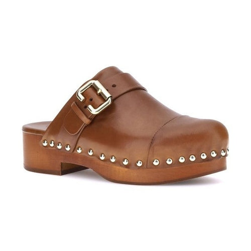 Chloé Brown Calf Leather Bos Taurus Clogs
