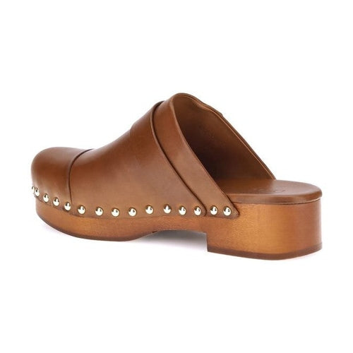 Chloé Brown Calf Leather Bos Taurus Clogs