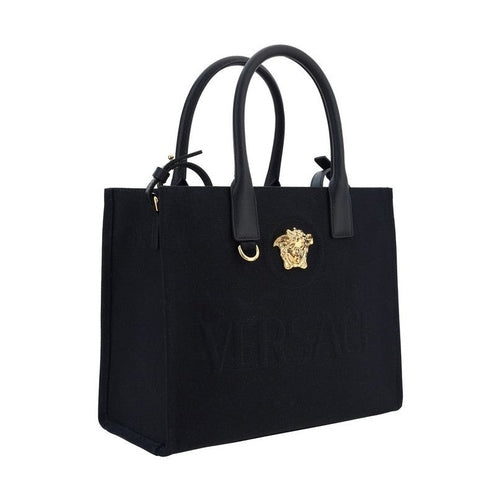 Versace Black Cotton Shoulder Bag