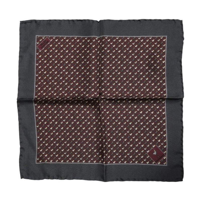 Dolce & Gabbana Maroon Cocktail Silk Square Foulard Scarf