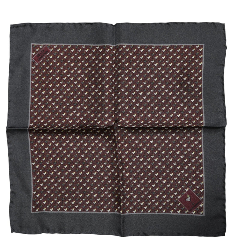 Dolce & Gabbana Maroon Cocktail Silk Square Foulard Scarf