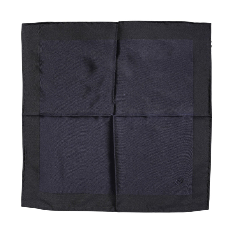 Dolce & Gabbana Dark Blue Silk Square Men Foulard Scarf