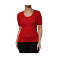 Red Round Neck Short Sleeves Pullover Top