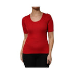 Dolce & Gabbana Red Round Neck Short Sleeves Pullover Top