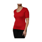 Dolce & Gabbana Red Round Neck Short Sleeves Pullover Top