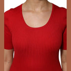 Dolce & Gabbana Red Round Neck Short Sleeves Pullover Top