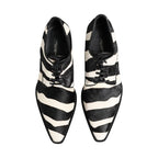 Dolce & Gabbana Black White Zebra Pony Fur Dress Shoes