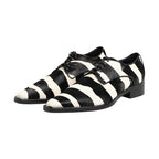 Dolce & Gabbana Black White Zebra Pony Fur Dress Shoes