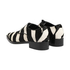 Dolce & Gabbana Black White Zebra Pony Fur Dress Shoes