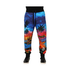 Dolce & Gabbana Blue Hawaiian Print Jogger Sweatpants Pants