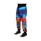 Dolce & Gabbana Blue Hawaiian Print Jogger Sweatpants Pants