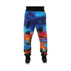 Dolce & Gabbana Blue Hawaiian Print Jogger Sweatpants Pants