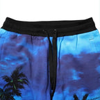 Dolce & Gabbana Blue Hawaiian Print Jogger Sweatpants Pants
