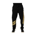 Black Cotton Logo Tape Men Jogger Pants