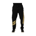 Dolce & Gabbana Black Cotton Logo Tape Men Jogger Pants
