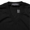 Dolce & Gabbana Dark Gray Embroidered Logo Pullover Sweater