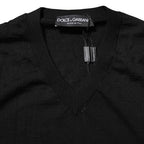 Dolce & Gabbana Dark Gray Embroidered Logo Pullover Sweater