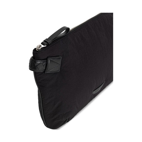 Bottega Veneta Black Nylon Clutch Bag