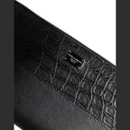 Dolce & Gabbana Black Leather Logo Plaque Zip Around Continental Wallet