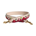 Beige Red Leather Handbag Accessory Shoulder Strap