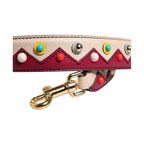 Dolce & Gabbana Beige Red Leather Handbag Accessory Shoulder Strap