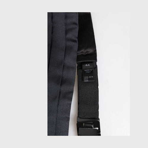 Dolce & Gabbana Dark Blue 100% Silk Belt Waist Cummerbund