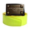 Yellow Green Classic Metal Logo Buckle Belt