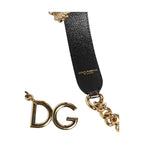 Dolce & Gabbana Brown Leopard Gold Brass Chain Accessory Shoulder Strap