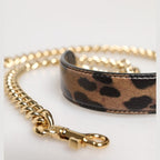 Dolce & Gabbana Brown Leopard Gold Brass Chain Accessory Shoulder Strap