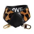 Black Leopard Print Reversible Bag Shoulder Strap