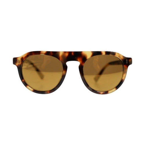 Dolce & Gabbana Brown Acetate Round Leopard Print Eyewear Sunglasses