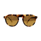 Dolce & Gabbana Brown Acetate Round Leopard Print Eyewear Sunglasses