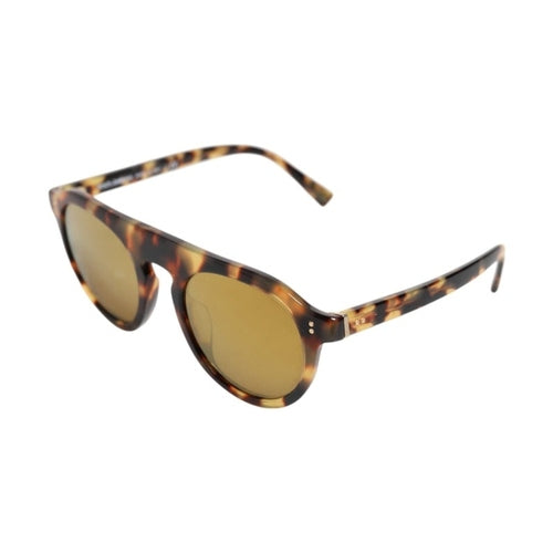 Dolce & Gabbana Brown Acetate Round Leopard Print Eyewear Sunglasses