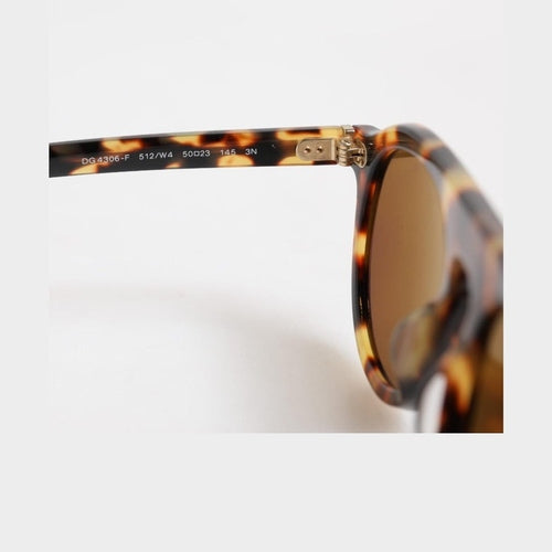 Dolce & Gabbana Brown Acetate Round Leopard Print Eyewear Sunglasses
