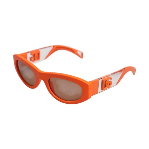 Dolce & Gabbana Orange Reborn To Live Oval Frame Logo Eyewear Sunglasses