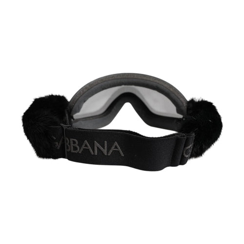 Dolce & Gabbana Black Bi0759 Lace Mirrored Ski Goggles Mask Sunglasses