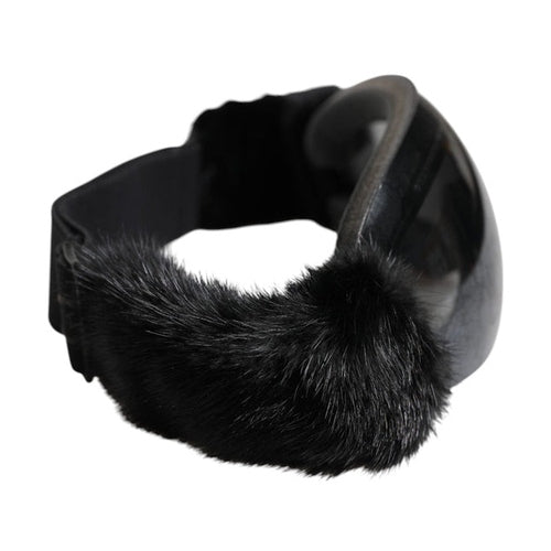 Dolce & Gabbana Black Bi0759 Lace Mirrored Ski Goggles Mask Sunglasses