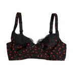 Dolce & Gabbana Black Red Polka Dot Underwired Balconette Underwear