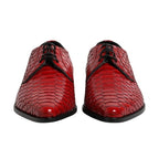 Dolce & Gabbana Red Exotic Leather Lace Up Dress Derby Shoes